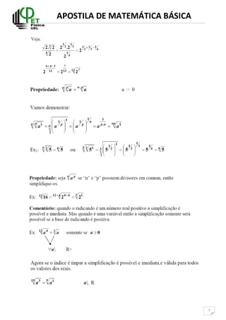 APOSTILA DE MATEMÁTICA BÁSICA
7
 