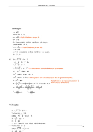 Matemática para Concursos




     Verificação:




b)




Verificação:




                    Polícia Rodoviária Federal   60
 