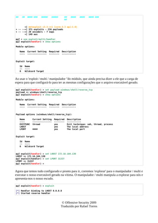 Metasploit Nops Module Explained Apostila metasploit | PDF