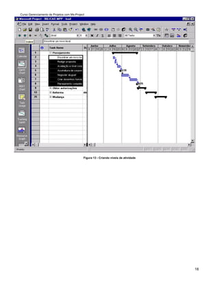 Curso Gerenciamento de Projetos com Ms-Project




                                             Figura 13 - Criando níveis de atividade




                                                                                       18
 