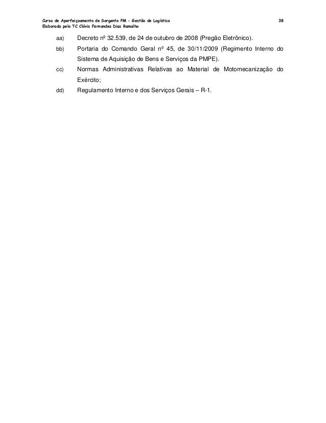 Curso de gestao de logistica