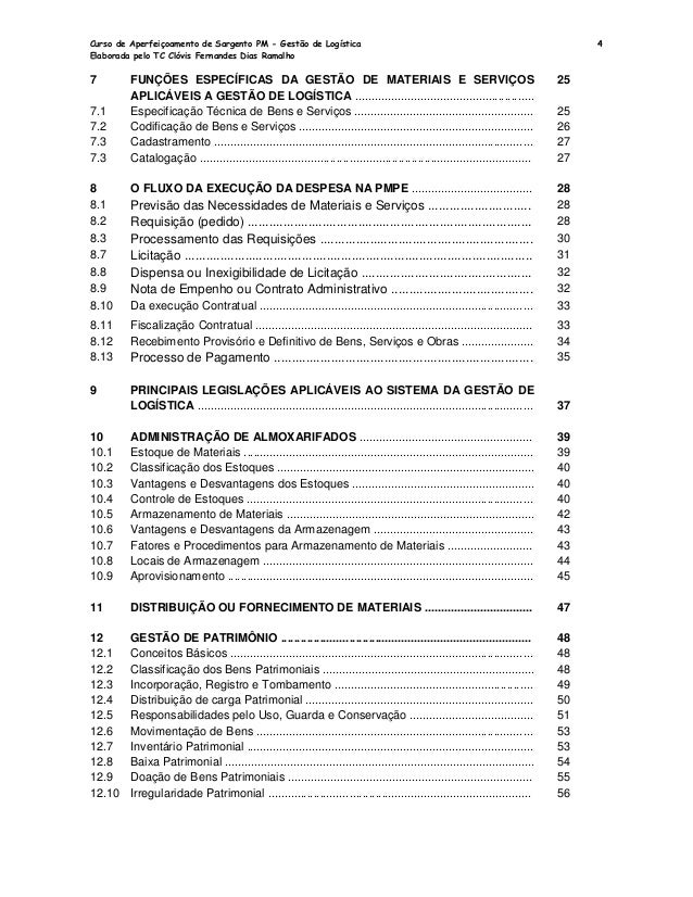 Curso de gestao de logistica