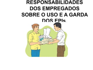 RESPONSABILIDADES
DOS EMPREGADOS
SOBRE O USO E A GARDA
DOS EPIs.
 