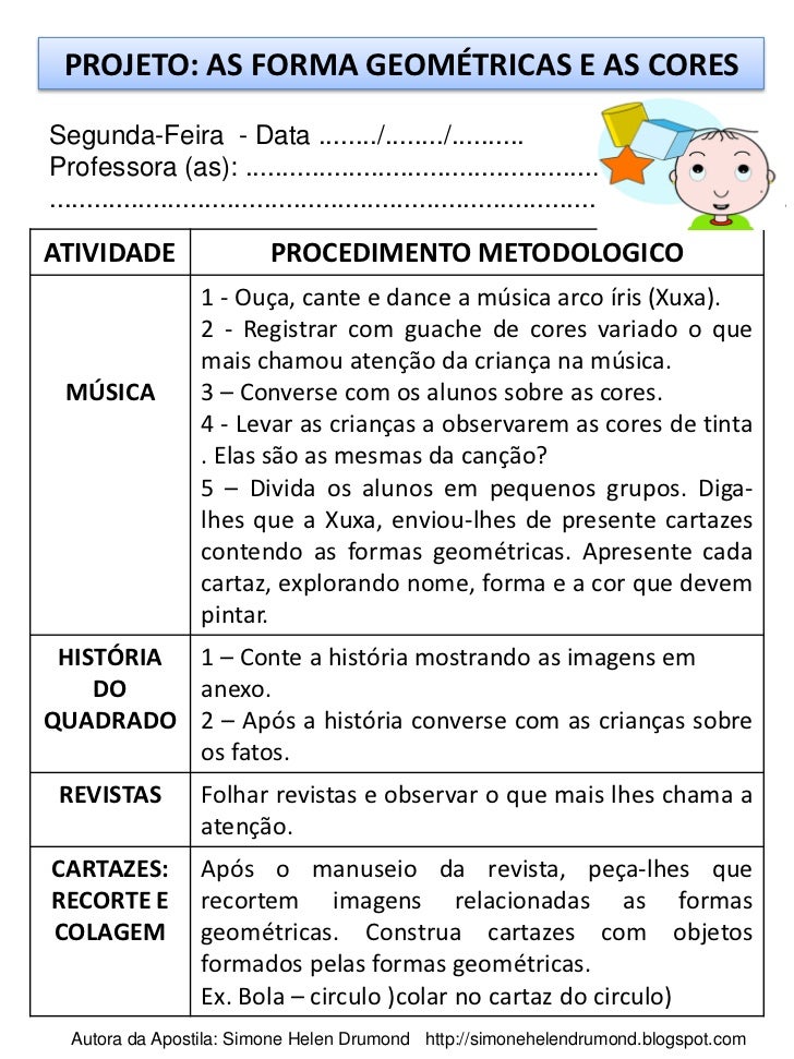 Projeto Cores E Formas Geometricas Trabalhos Academicos Servico