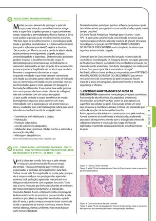 NOSSO CORPO TAMBÉM ENVElHECE



M     uitas pessoas deixam de proteger a pele do
      corpo, mas atenção, o envelhecimento atinge
toda a superfície da pele e provoca rugas também no
                                                            Pensando nestes principais pontos, a Racco pesquisou a pele
                                                            desta faixa etária para garantir a sua saúde e beleza pelo maior
                                                            tempo possível.
corpo. Segundo a dermatologista Marcia Ramos e Silva,       O Creme Facial Antissinais PriorAge para 45 anos + com
o sol acelera o processo de envelhecimento cutâneo.         FPS 15 apresenta uma fórmula concentrada de ativos para
“Há dois tipos de envelhecimento: o cronológico (pela       reestruturação profunda da pela madura. O grande destaque
idade e genética do indivíduo) e o fotoenvelhecimento       tecnológico é a junção de PEPTÍDEOS MIMETIZADORES
(no qual o sol é o responsável)”, explica a doutora.        DO FATOR DE CRESCIMENTO a um complexo de ativos que
 De acordo com Marcia, ocorre a perda de elasticidade,      regulam a elasticidade da pele.
espessamento e enrugamento da pele, aspecto
amarelado pálido e asperezas. Determinados produtos         O tema Fator de Crescimento foi lançado no mercado de
podem retardar o envelhecimento do corpo. A                 cosméticos mundial pelo Dr. Gregory Brown, cirurgião plástico
dermatologista recomenda o uso de hidratantes e             de Madonna e Naomi Campbell. Uma verdadeira sensação no
sabonetes adequados ao tipo de pele. O ressecamento         mercado norte americano com forte divulgação em mídia com
provoca quebra e fragilidade do tecido o que também         a frase: “um pouco por dia e você evita a cirurgia”.
favorece o surgimento de marcas e rugas.                    No Brasil, a Racco inova ao lançar um produto com PEPTÍDEOS
A grande novidade é que hoje existem cosméticos             MIMETIZADORES DO FATOR DE CRESCIMENTO para entrar
anti-idade para outras partes além do rosto. O indicado     nesta nova era do tratamento de peles maduras. Foram
são os cosméticos anti-idade, muito parecidos com os        mais de 2 anos em pesquisas, desenvolvimento e testes de
recomendados para o rosto, apenas em dosagens e             segurança e eficácia
formulações diferentes. Essa é uma boa saída, porque
um rosto que recebe boas doses diárias de colágeno          Os PEPTÍDEOS MIMETIZADORES DO FATOR DE
não vai combinar com um corpo enrugado.                     CRESCIMENTO trazem uma nova perspectiva para cosméticos
Já que a pele de todo o corpo envelhece de modo             funcionais de alta eficiência. Os peptídeos (proteínas),
homogêneo e algumas áreas sofrem com mais                   encontrados na Linha PriorAge, unem-se a receptores na
intensidade com a exposição ao sol, anote todas as          superfície das células da pele . Esta junção emite um sinal
dicas e cuidados que a dermatologista indica para você      que atravessa a membrana celular e efetua um comando que
retardar o envelhecimento da sua pele toda:                 estimula as ações de antienvelhecimento.




                                                                                                                                        2
                                                            Assim, quando colocados em contato com uma pele madura,
- Cosméticos anti-idade para o corpo;                       haverá aumento da sua firmeza e elasticidade, acelerando
- Hidratação;                                               processos de rejuvenescimento com a indução da síntese de
- Proteção solar diária;                                    colágeno e elastina e reparação das rugas e linhas de
- Uso de sabonetes adequados;                               expressão, revertendo sinais aparentes do envelhecimento
- Esfoliações leves (remove células mortas e estimula a     da pele.
renovação da pele);
- Massagens terapêuticas.
Fonte: Site Portal Farmácia, Papo Íntimo e Saúde & Lazer.



5511 - CREME FACIAl ANTISSINAIS PRIORAgE - CIClOS
D’ RACCO - COM PEPTÍDEOS MIMETIZADORES DO FATOR
DE CRESCIMENTO E FPS 15 - 45 ANOS + - 48g



V   ocê já deve ter ouvido falar que a pele retrata
    o nosso estado emocional e físico ao longo
do tempo. Todas as emoções que vivemos são                  Figura 1: Cultura celular controle
                                                            Figura 2: após 72h de incubação com Fator de Crescimento, notar o aumento
expressadas e sentidas, principalmente, pela face.          da densidade celular
Toda a nossa vida fica registrada na nossa pele, porque
ela é responsável por nos proteger das agressões
externas (sol, poluição, agressões mecânicas) e se
desgasta naturalmente com o passar dos anos. Tudo
isto a torna marcada por linhas resultantes de milhares
de microcontrações involuntárias e diárias dos
músculos faciais. Assim, a Racco investiu em pesquisa
& desenvolvimento de produtos para entender a pele
madura e percebeu os seguintes resultados: a partir
dos 45 anos, a pele começa a mostrar sinais visíveis da
                                                            Figura 3: Corte transversal da pele controle
idade, e apresenta-se menos luminosa, menos firme,          Figura 4: após 72h de incubação com Fator de Crescimento, notar o aumento
menos elástica, menos uniforme, mais manchada e             de espessura das camadas celulares e reorganização das fibras
com menor vitalidade.
 