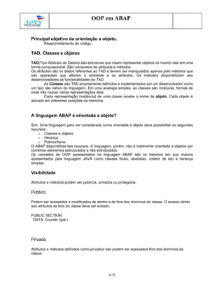 Apostila programao orientada a objeto no abap | PDF