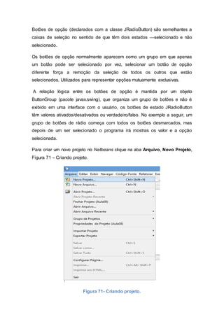 Apostila programação visual usando java e netbeans | DOCX