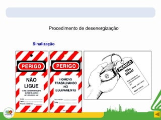 Procedimento de desenergização
Sinalização
 