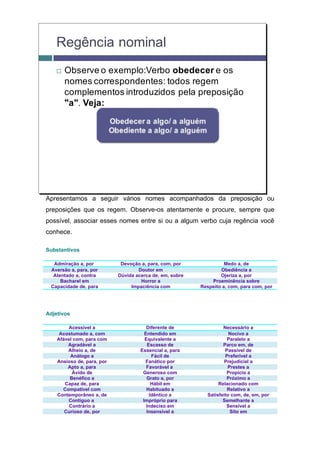 Apostila regencia nominal