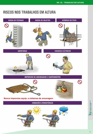 NR -35 - TRABALHO EM ALTURA
3
Nunca improvise equip. e sistemas de ancoragem.
 