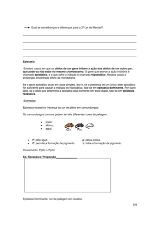 293
Qual as semelhanças e diferenças para a 2ª Lei de Mendel?
____________________________________________________________...