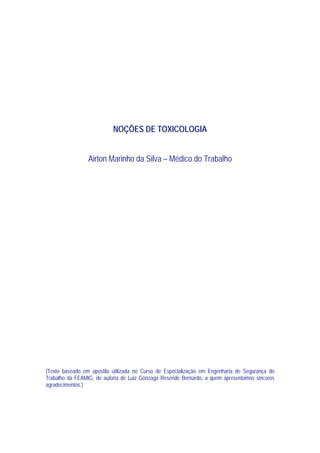 eBook Toxicologia - eBook / Apostilas para estudo