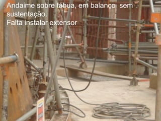 Andaime sobre tábua, em balanço sem
sustentação.
Falta instalar extensor

Bureau Veritas Presentation _ 2013

49

 