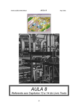 TUBULAÇÕES INDUSTRIAS AULA 8 Prof. Clélio
22
AULA 8
Referente aos Capítulos 13 e 14 do Livro Texto
 