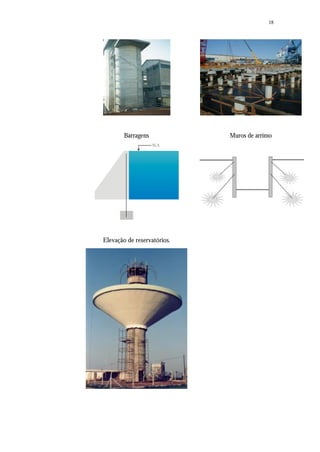 18
Barragens Muros de arrimo
Elevação de reservatórios.
 
