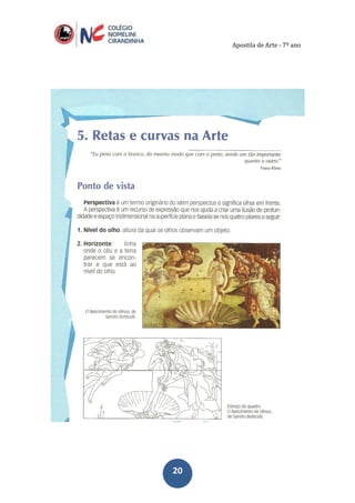 Apostila de Arte - 7º ano
2020
 