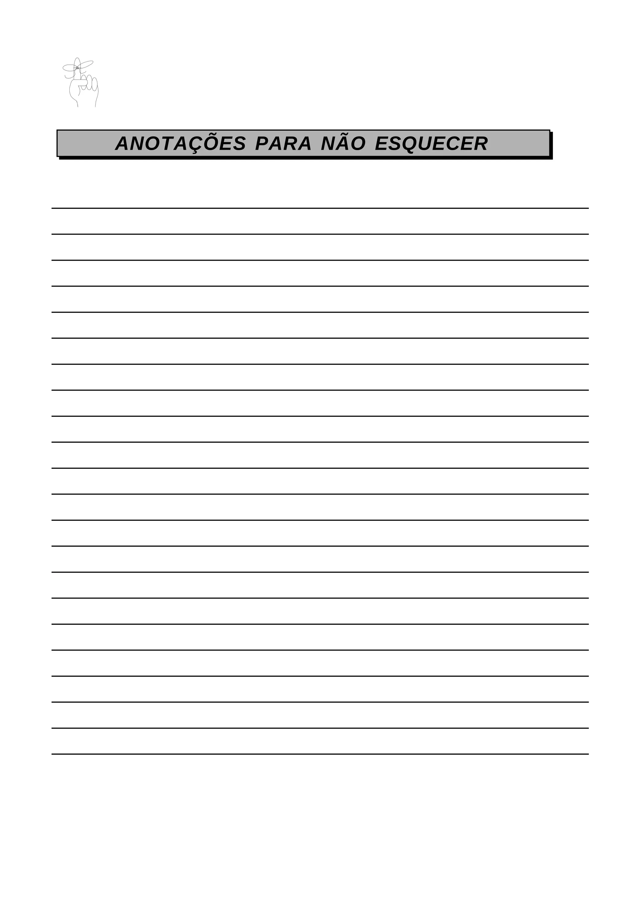 ANOTAÇÕES PARA NÃO ESQUECER
 