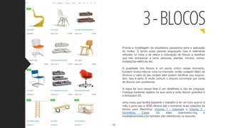 3-BLOCOS
Pronta a modelagem da arquitetura passamos para a aplicação
do molho. O termo pode parecer engraçado mas é realmente
utilizado no meio e se refere a colocação de blocos e detalhes
que irão enriquecer a cena: pessoas, plantas, móveis, carros,
instalações elétricas etc.
A qualidade dos blocos é um ponto crítico nesse momento.
Existem muitos blocos ruins no mercado, então cuidado! Além de
diminuir o valor do seu projeto eles podem danificar seu arquivo.
Sim, isso é sério. É muito comum o arquivo corromper por conta
de blocos com problemas.
A regra de ouro nessa fase é ser detalhista e não ter preguiça.
Coloque bastante objetos na sua cena e evite blocos gratuitos e
o Armazém 3D.
Uma coisa que facilita bastante o trabalho é ter um bom acervo à
mão e para isso a 3DM oferece até o momento duas coleções de
blocos para SketchUp: Volume 1 - Interiores e Volume 2 -
Dormitório Casal. Os sites evermotion.org e
modelplusmodel.com também são referências no assunto.
10
 