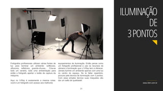 www.3dm.com.br
ILUMINAÇÃO
DE
3PONTOS
Fotógrafos profissionais utilizam várias fontes de
luz para iluminar um ambiente: softboxes,
difusores, refletores, guarda-chuvas… Cria-se
todo um cenário, toda uma ambientação para
então o fotógrafo apertar o botão de captura da
máquina.
Aqui no V-Ray é exatamente a mesma coisa:
você é um fotógrafo com acesso aos melhores
equipamentos de iluminação. Então pense como
um fotógrafo profissional e use os recursos de
câmera e iluminação que o V-Ray tem a oferecer.
Jamais ilumine um ambiente apenas com uma luz
no centro do espaço. Se te faltar repertório,
procure pela técnica de iluminação com 3 pontos.
Com essa simples técnica suas maquetes vão
dar um salto de qualidade!
Filmmaking 101
31
 