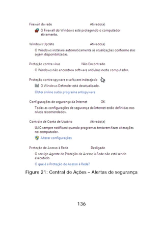 136
Figure 21: Central de Ações – Alertas de segurança
 