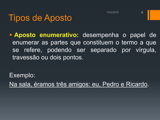 Aposto e vocativo | PPTX