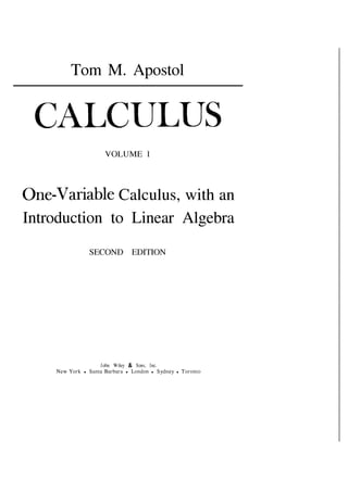 Apostol t m calculus and linear algebra vol 1 2 ed (wiley)(686s)