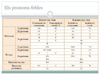 Els pronoms febles
 