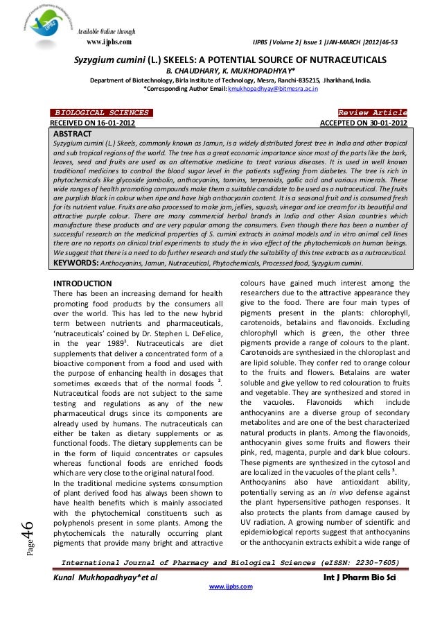 A Potential Source Of Nutraceuticals