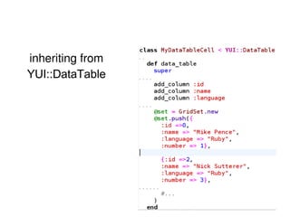 inheriting from  YUI::DataTable 