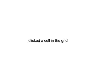 I clicked a cell in the grid 