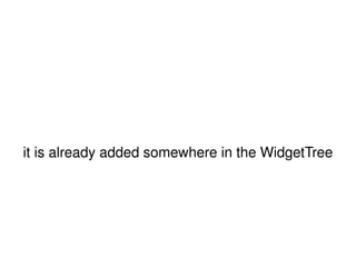it is already added somewhere in the WidgetTree 