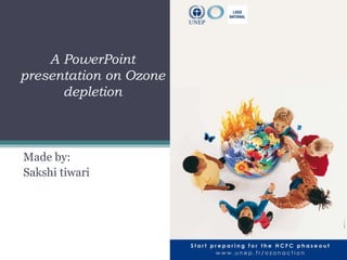 A PowerPoint
presentation on Ozone
depletion
Made by:
Sakshi tiwari
 