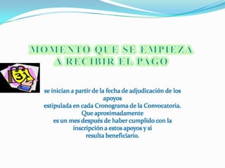 el alumno beneficiario solicite aplazamiento o interrupción del programa por un término superior a los tres meses y se cuente con el acto académico correspondiente.