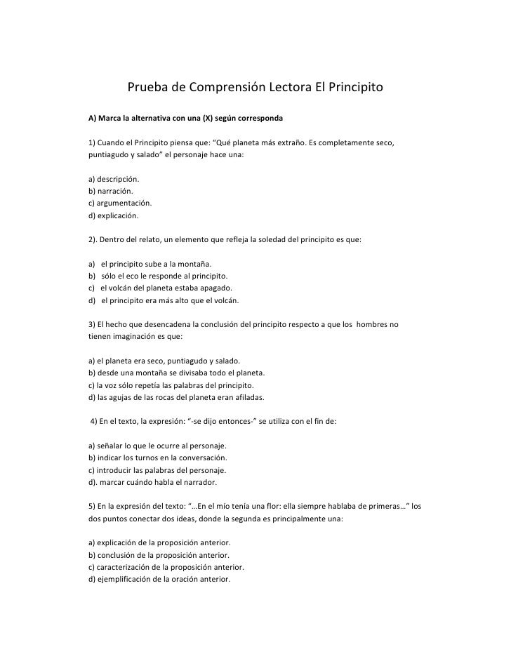 preguntas de comprension sobre el principito apoyo educativo prueba el principito preguntas de comprension sobre el principito apoyo educativo prueba el principito