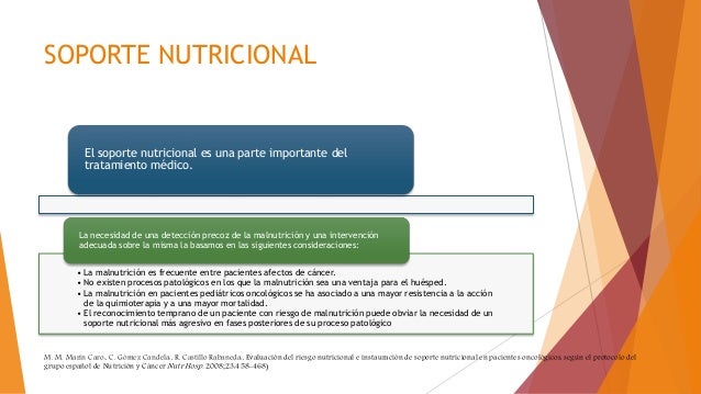 Apoyo nutricional en el paciente oncologico
