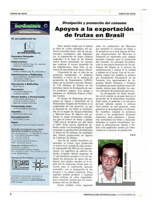 Apoyos a la exportacion de frutas en Brasil