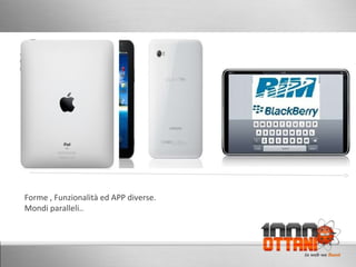 Forme , Funzionalità ed APP diverse. Mondi paralleli.. 