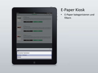 E-Paper KioskE-Paper kategorisieren und filtern