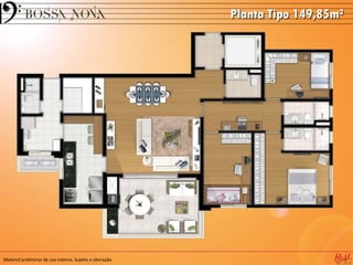 Planta Tipo 149,85m²




Material preliminar de uso interno. Sujeito a alteração.
 