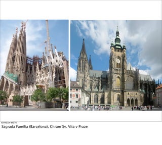 Sunday 26 May 13
Sagrada Familia (Barcelona), Chrám Sv. Víta v Praze
 