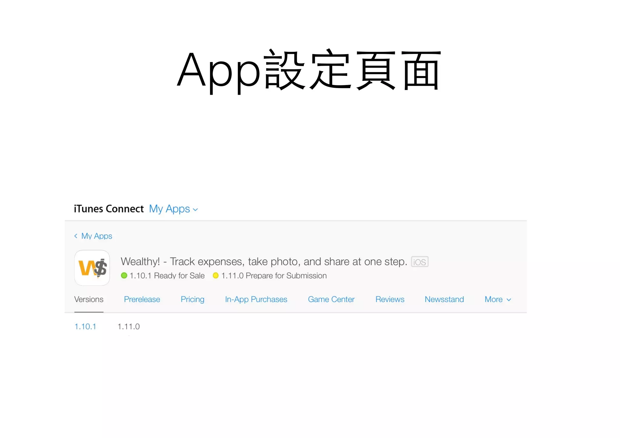 App設定⾴頁⾯面
 