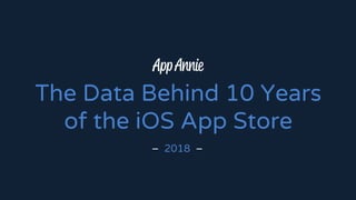 The Data Behind 10 Years
of the iOS App Store
– 2018 –
 