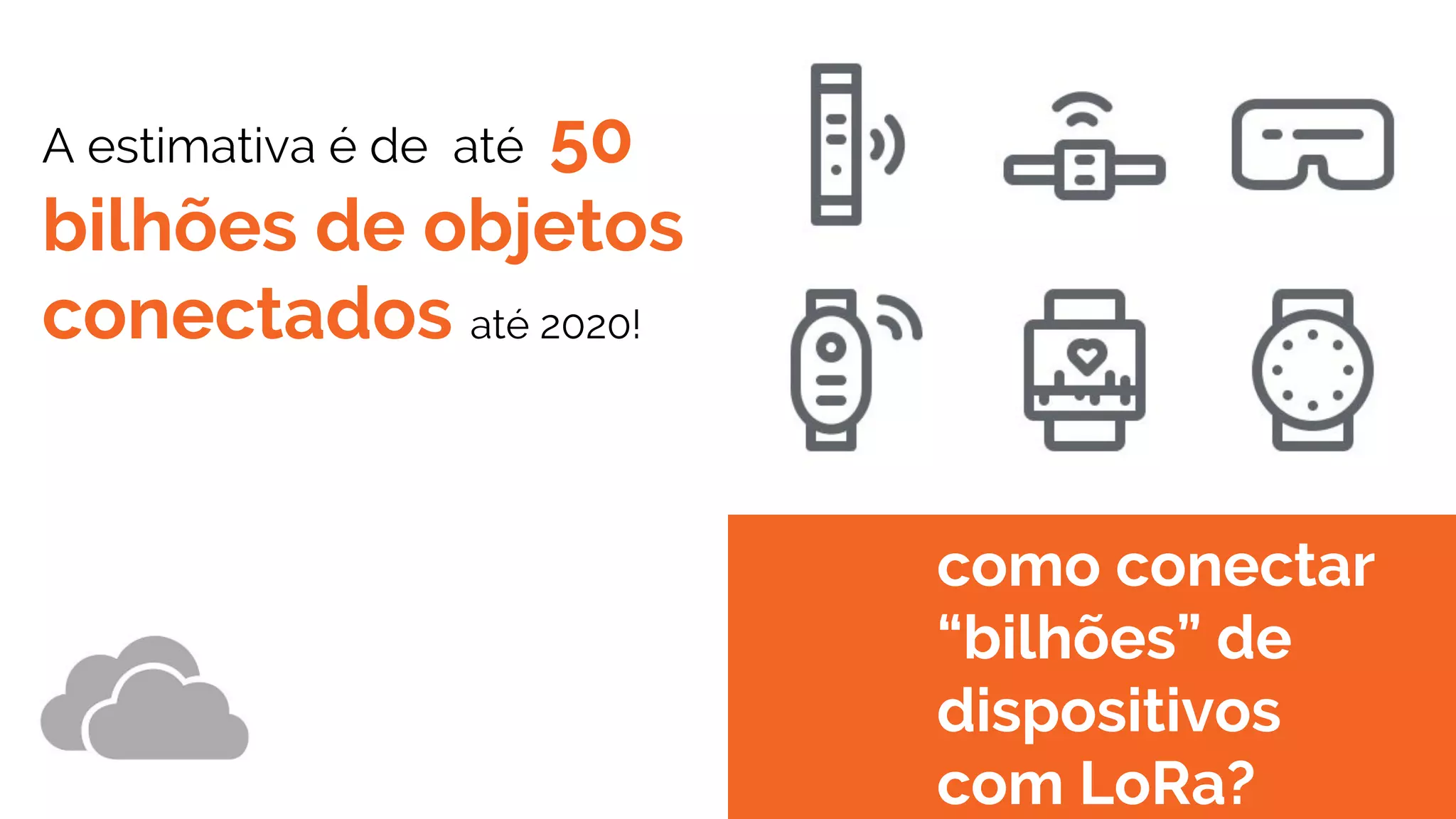 A estimativa é de até 50
bilhões de objetos
conectados até 2020!
como conectar
“bilhões” de
dispositivos
com LoRa?
 