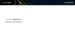 UI Flowsの表記1 
ユーザーが見るもの 
 