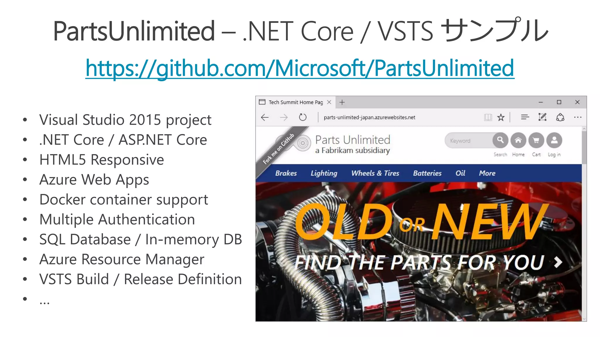 https://github.com/Microsoft/PartsUnlimited
 