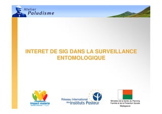 INTERET DE SIG DANS LA SURVEILLANCE
          ENTOMOLOGIQUE




                          Ministère de la Santé, du Planning
                          Familial et de la Protection Sociale
                                      Madagascar
 