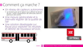 Expérimentation Objets connectés et qualité de l’airEXAKIS
 