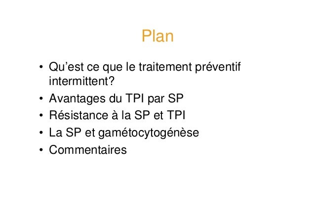 Traitement intermittent préventif par sulfadoxine Traitement intermittent préventif par sulfadoxine