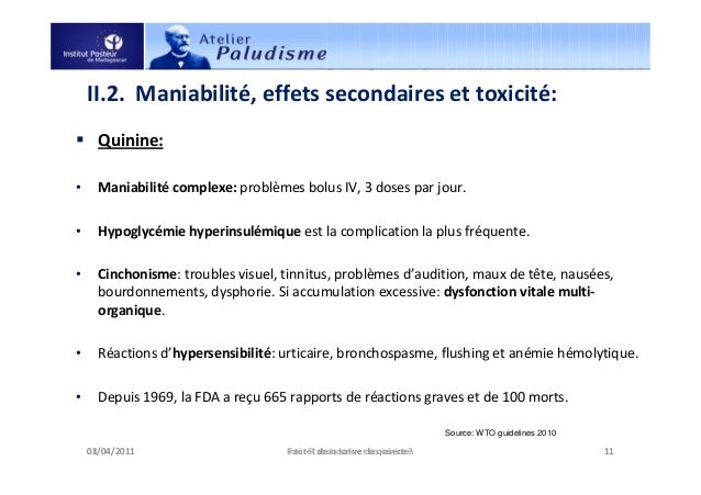Faut-il abandonner la quinine pour le traitement du paludisme?