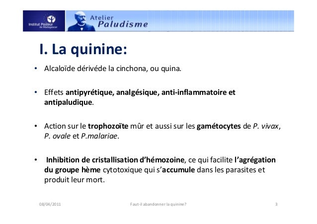 Faut-il abandonner la quinine pour le traitement du paludisme? Faut-il abandonner la quinine pour le traitement du paludisme?